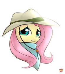 Size: 824x931 | Tagged: safe, artist:norang94, fluttershy, g4, three's a crowd, bandana, clothes, explorer outfit, female, hat, solo
