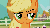 Size: 432x242 | Tagged: safe, edit, edited screencap, screencap, applejack, earth pony, pony, g4, three's a crowd, all new, animated, bust, cropped, disapproval, female, frown, hub logo, hubble, inverted mouth, lidded eyes, mare, raised eyebrow, scene parody, smiling, smirk, solo, suspicious face, text, the hub, unconvinced applejack