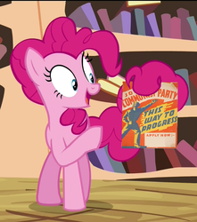 Size: 717x810 | Tagged: safe, pinkie pie, g4, three's a crowd, communism, female, meme, pinkie's exciting flyer, propaganda, solo
