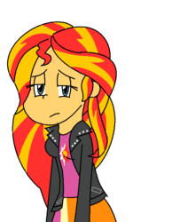 Size: 554x713 | Tagged: safe, artist:yagoshi, sunset shimmer, equestria girls, g4, female, sad, solo