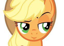 Size: 8269x6000 | Tagged: safe, artist:byteslice, applejack, g4, three's a crowd, absurd resolution, female, inverted mouth, simple background, solo, transparent background, unconvinced applejack, vector