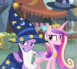Size: 680x607 | Tagged: safe, princess cadance, twilight sparkle, alicorn, pony, g4, three's a crowd, clothes, costume, duo, female, mare, sisters-in-law, twilight sparkle (alicorn)