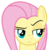 Size: 6000x6000 | Tagged: safe, artist:byteslice, fluttershy, g4, three's a crowd, .svg available, absurd resolution, female, simple background, solo, transparent background, unamused, unconvinced applejack, vector