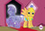 Size: 1441x998 | Tagged: safe, amethyst stone, flash sentry, crystal pegasus, pegasus, pony, g4, my little pony: friendship is magic, three's a crowd, googly eyes, male, meme, rear, stallion, wat