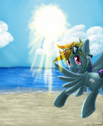 Size: 1670x2036 | Tagged: safe, artist:simpe94, rainbow dash, g4, beach, female, solo