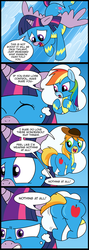 Size: 713x2000 | Tagged: safe, artist:madmax, braeburn, rainbow dash, twilight sparkle, alicorn, pony, g4, butt, butt shake, comic, feels like i'm wearing nothing at all, female, male, mare, plot, reference, shipping, straight, stupid sexy braeburn, stupid sexy flanders, the simpsons, twiburn, twilight sparkle (alicorn), we don't normally wear clothes, wonderbolts uniform, wondersparkle