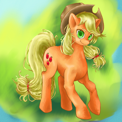 Size: 600x600 | Tagged: safe, artist:darkmewmewsun, applejack, g4, female, solo