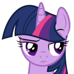 Size: 6000x6000 | Tagged: safe, artist:byteslice, twilight sparkle, g4, three's a crowd, .svg available, absurd resolution, female, raised eyebrow, simple background, solo, transparent background, unconvinced applejack, vector