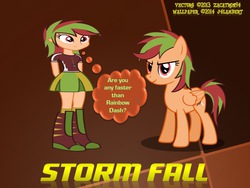 Size: 720x540 | Tagged: safe, artist:j4lambert, artist:zacatron94, oc, oc only, pony, equestria girls, g4, quote, reference, storm fall, wallpaper