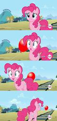 Size: 1908x4030 | Tagged: safe, screencap, pinkie pie, g4, three's a crowd, balloon, comic, that pony sure does love balloons