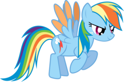 Size: 1024x680 | Tagged: safe, artist:appuljack, rainbow dash, pegasus, pony, g4, fake, female, flying, mare, rainbow power, simple background, solo, transparent background, troll