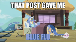 Size: 638x358 | Tagged: safe, discord, g4, three's a crowd, blue flu, electrocardiogram, male, meme, reaction image, solo
