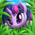 Size: 1111x1111 | Tagged: safe, artist:zigword, twilight sparkle, insect, ladybug, g4, :o, cute, eyes on the prize, female, grass, hilarious in hindsight, mare, solo, twiabetes, watching