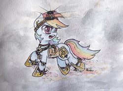 Size: 4027x2992 | Tagged: safe, artist:catseye-view, rainbow dash, g4, female, solo, steampunk