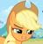 Size: 284x287 | Tagged: safe, applejack, g4, my little pony: friendship is magic, three's a crowd, female, inverted mouth, solo