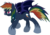 Size: 980x687 | Tagged: safe, artist:burnt-sprinkles, edit, rainbow dash, hengstwolf, g4, crossover, fangs, female, male, solo, sonic the hedgehog, sonic the hedgehog (series), sonic the werehog, sonic unleashed, spread wings, werebow dash