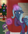 Size: 1000x1200 | Tagged: safe, artist:jumblescarf, trixie, oc, g4, christmas, christmas lights, christmas tree, clothes, crying, magic, orphanage, present, sweater, telekinesis, tree