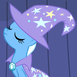 Size: 720x720 | Tagged: safe, screencap, trixie, pony, unicorn, boast busters, g4, cropped, eyes closed, female, mare, nose in the air, solo