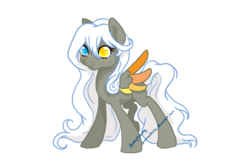 Size: 1095x730 | Tagged: safe, artist:sarahostervig, oc, oc only, pegasus, pony, heterochromia, solo