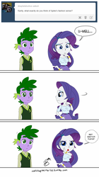 Size: 617x1099 | Tagged: safe, artist:pia-sama, rarity, spike, ask eg spike x rarity, equestria girls, g4, comic, female, human spike, male, ship:sparity, shipping, straight, tumblr