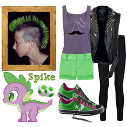 Size: 500x500 | Tagged: safe, artist:serenity-fails, spike, human, g4, clothes, cosplay, irl, irl human, photo, polyvore