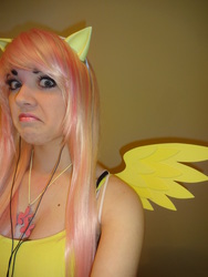 Size: 3672x4896 | Tagged: safe, artist:monsterbunnii, fluttershy, human, g4, cosplay, irl, irl human, photo, solo