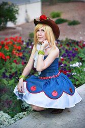 Size: 1366x2048 | Tagged: safe, artist:nyunyucosplay, applejack, human, equestria girls, g4, cosplay, fall formal outfits, irl, irl human, photo, solo