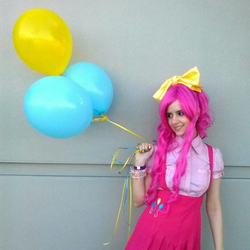 Size: 718x718 | Tagged: safe, artist:wicked--wonderland, pinkie pie, human, g4, balloon, cosplay, irl, irl human, photo, solo