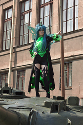 Size: 667x1000 | Tagged: safe, artist:nueteki, queen chrysalis, human, g4, cosplay, irl, irl human, photo, solo