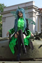 Size: 538x807 | Tagged: safe, artist:nueteki, queen chrysalis, human, g4, cosplay, irl, irl human, photo, solo