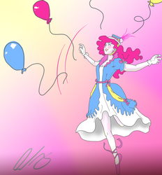 Size: 1224x1320 | Tagged: safe, artist:pinapplegum, pinkie pie, human, g4, balloon, female, humanized, light skin, solo