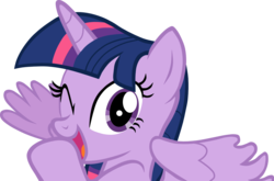 Size: 1531x1013 | Tagged: safe, twilight sparkle, alicorn, pony, g4, three's a crowd, adorkable, cute, dork, female, mare, simple background, solo, spoiler alert, transparent background, twiabetes, twilight sparkle (alicorn), vector, wink