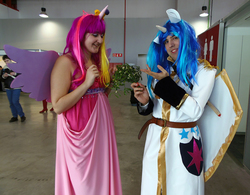 Size: 1200x938 | Tagged: safe, artist:yo-cosplay, princess cadance, shining armor, human, g4, cosplay, irl, irl human, photo