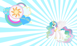 Size: 2000x1200 | Tagged: safe, artist:yo-cosplay, princess celestia, g4, crown, cutie mark, female, jewelry, peytral, regalia, solo, vector, wallpaper