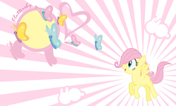 Size: 2000x1200 | Tagged: safe, artist:yo-cosplay, fluttershy, g4, female, filly, solo, wallpaper