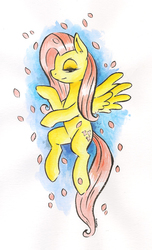 Size: 1233x2028 | Tagged: safe, artist:raph13th, fluttershy, g4, female, solo, traditional art