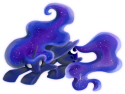 Size: 800x600 | Tagged: safe, artist:ladyamaltea, princess luna, g4, female, simple background, sleeping, solo