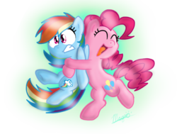 Size: 900x682 | Tagged: safe, artist:zanykat0, pinkie pie, rainbow dash, g4, hug