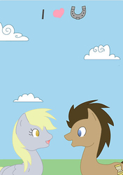 Size: 387x550 | Tagged: safe, artist:pokegirl93, derpy hooves, doctor whooves, time turner, pegasus, pony, g4, card, female, male, mare, ship:doctorderpy, shipping, straight