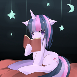 Size: 800x800 | Tagged: safe, artist:sodeshigure, twilight sparkle, g4, book, female, pixiv, solo