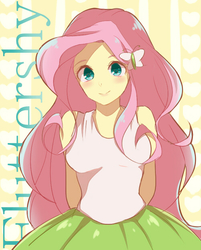 Size: 500x621 | Tagged: safe, artist:kako, fluttershy, equestria girls, g4, female, pixiv, solo