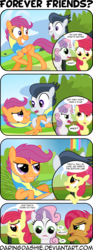 Size: 2000x5364 | Tagged: safe, artist:daringdashie, apple bloom, babs seed, rumble, scootaloo, sweetie belle, earth pony, pegasus, pony, unicorn, g4, can you feel the love tonight, comic, cutie mark crusaders, female, male, older, parody, ship:rumbloo, shipping, song reference, straight, teenage apple bloom, teenage rumble, teenage scootaloo, teenage sweetie belle, teenager, the lion king, wonderbolt trainee uniform