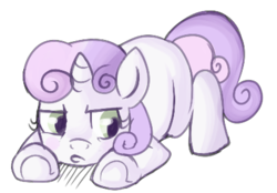 Size: 425x295 | Tagged: safe, artist:lulubell, sweetie belle, g4, female, lowres, pouting, simple background, solo, transparent background