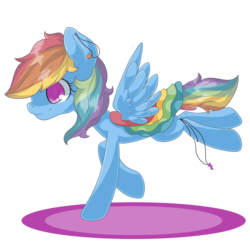 Size: 2000x2000 | Tagged: safe, artist:rue-willings, rainbow dash, pegasus, pony, g4, clothes, dress, female, mare, rainbow dash always dresses in style, simple background, solo, transparent background