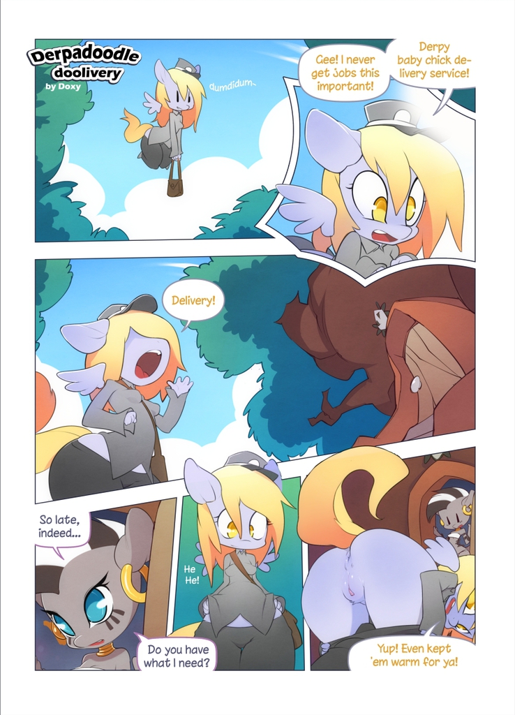 anthro, art pack:poni parade, comic :derpadoodle delivery, g4, anus, ass, ba
