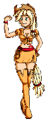 Size: 172x400 | Tagged: safe, artist:izka-197, applejack, human, g4, animated, belly button, female, humanized, light skin, simple background, solo, tailed humanization