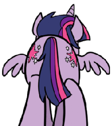 Size: 250x282 | Tagged: safe, artist:jitterbugjive, twilight sparkle, alicorn, pony, g4, animated, behind, both cutie marks, butt, butt shake, female, mare, plot, simple background, solo, transparent background, twibutt, twilight sparkle (alicorn), wiggling