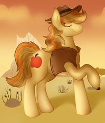 Size: 1280x1485 | Tagged: safe, artist:choco-scrotch, artist:vocalmaker, braeburn, g4, cute, desert, male, pose, solo