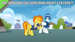 Size: 1920x1080 | Tagged: safe, spitfire, g4, wonderbolts academy, academy record, caption, image macro, sunglasses