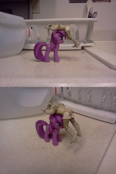Size: 2048x3072 | Tagged: safe, twilight sparkle, g4, groin attack, irl, ouch, photo, rebel trooper, star wars, toy, toy abuse, wat